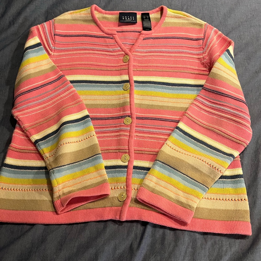 Multicolor Striped Women's Cardigan